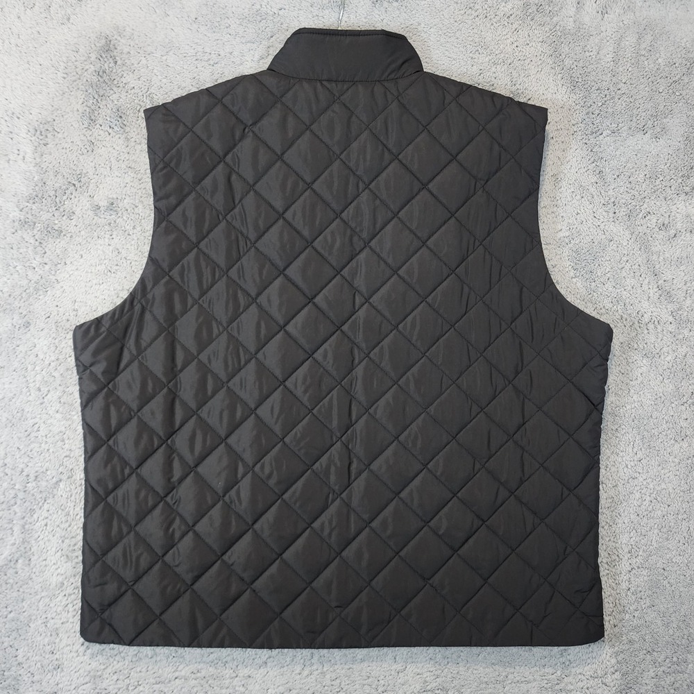 Brooks Brothers Puffer Quilted Vest Men's 2XL Black Key Food Logo Full Zip EUC - Picture 7 of 11